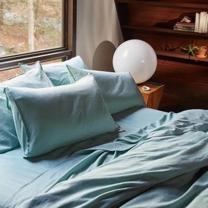 NEW Brooklinen Cashmere Queen Flat Sheet Jade